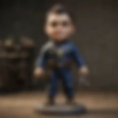 A player showcasing their curated collection of Fallout bobbleheads in a gaming setup