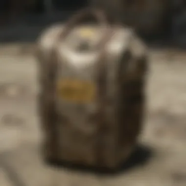 Conceptual illustration of IV in a bag within Fallout's post-apocalyptic setting