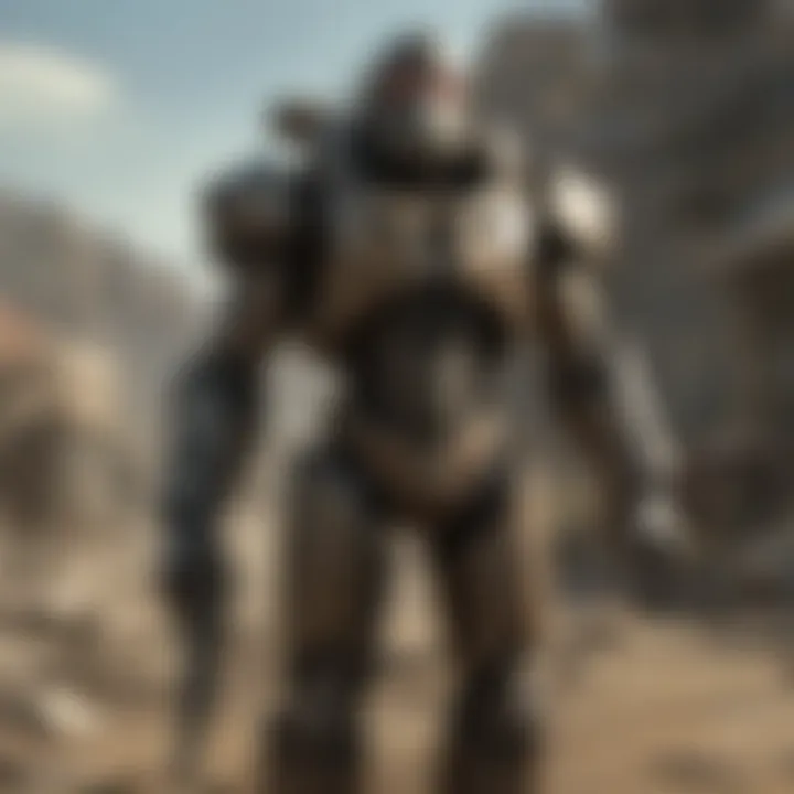 Artistic depiction of key characters from the Fallout movie