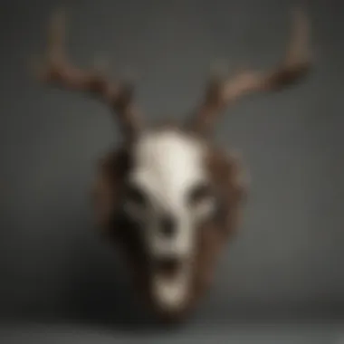 Artistic Deer Skull Sculpture