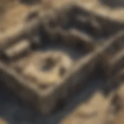 Diagram of a fortified base layout in Fallout