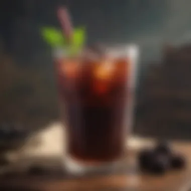 Refreshing Blackberry Sweet Tea A glass pitcher filled with amber-colored tea
