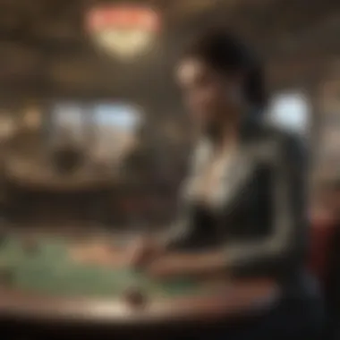 Artistic interpretation of blackjack player making a decisive bet