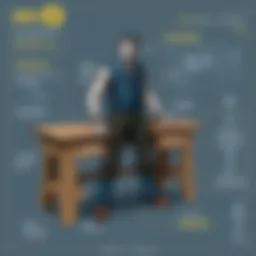 Detailed blueprint of a workbench showcasing dimensions and materials