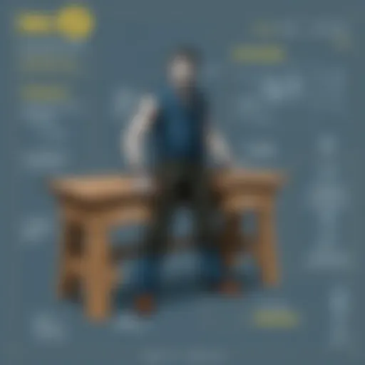 Blueprint Overview of Workbench Design Detailed blueprint of a workbench showcasing dimensions and materials