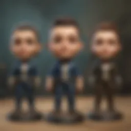 A collection of Fallout bobbleheads displayed prominently