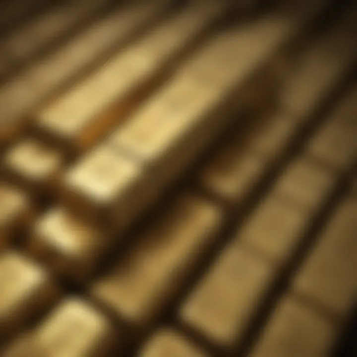 Golden Bullion Bars Stacked