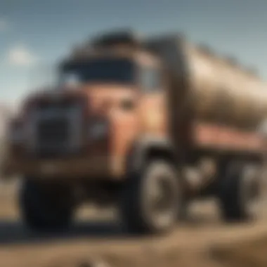 Inspection of a used yard spotter truck by a mechanic