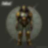 Intricate Armor Design Analysis Detailed view of an armor design in Fallout