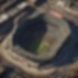 Spectacular aerial view of Wrigley Field during a concert