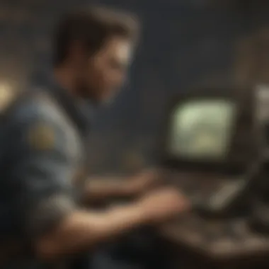 Expert Technician Diagnosing Console Issue Console repair technician examining circuit board