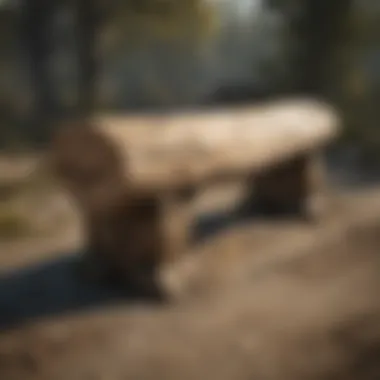 Craftsman using specialized tools to shape logs for the bench