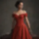 Elegant red dress flowing in the wind symbolizing confidence and power