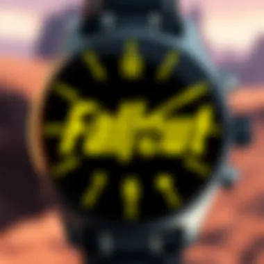 Close-Up of Fallout Graphics Close-up of detailed graphics on a Fallout Apple Watch face
