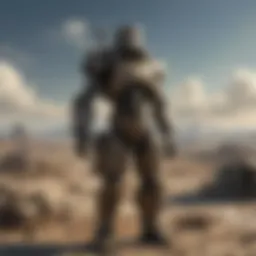 A panoramic view of a post-apocalyptic wasteland in Fallout