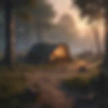 Enchanting Forest Campsite at Dusk