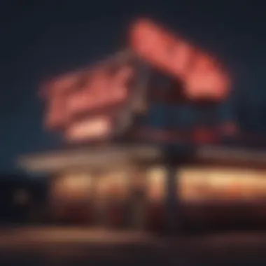 Retro Diner Neon Sign Glowing neon sign of a retro diner