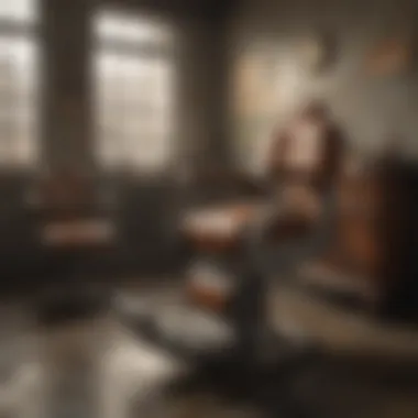 Timeless Charm of a Barber Chair in a Classic Setting Barber chair in a classic barbershop setting
