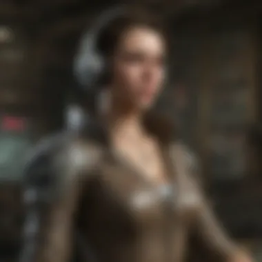 An immersive scene depicting a character listening to the radio