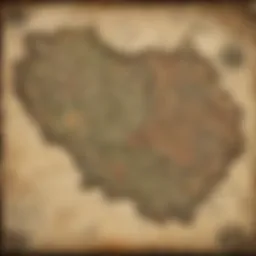 A detailed map of the Fallout universe highlighting key locations