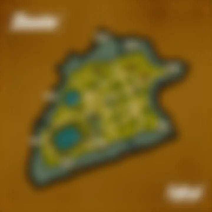 In-Game Strategy Map of Shelter Locations In-game strategy map showcasing shelter locations