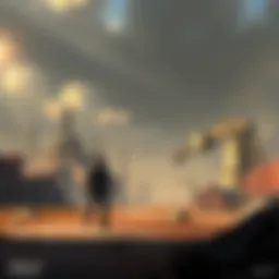 A stunning landscape of a post-apocalyptic wasteland