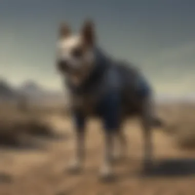 A rugged spiked dog jacket showcased against a wasteland backdrop