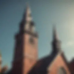 Exterior view of the Old North Church showcasing its iconic steeple against a clear sky