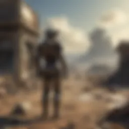 A post-apocalyptic wasteland showcasing the remnants of a once-thriving city