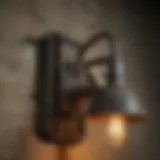Elegant industrial wall light showcasing vintage design