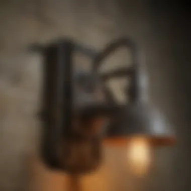 Elegant industrial wall light showcasing vintage design