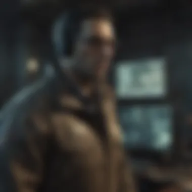Mysterious Figure Monitoring Surveillance Feed Mysterious Figure Monitoring Surveillance Feed