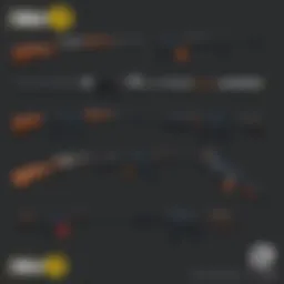 A selection of legacy weapons on display in Fallout 76