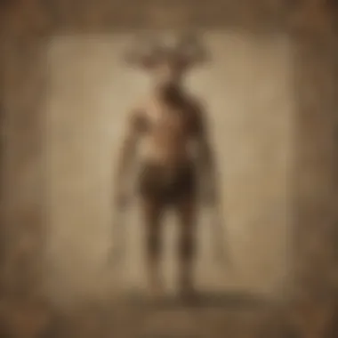 Folklore Tapestry of Faun with Goat Legs Intriguing portrayal of a faun with goat legs in folklore tapestry