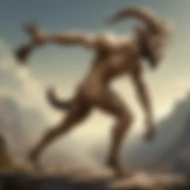 Ancient Art of Satyr with Goat Legs Enigmatic depiction of a satyr with goat legs in ancient art