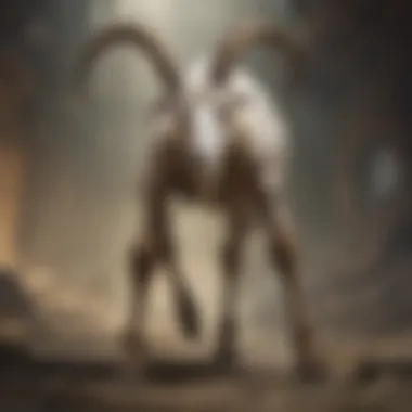 Mystical Ritual Painting of Goat Legs Symbolic representation of goat legs in a mystical ritual painting