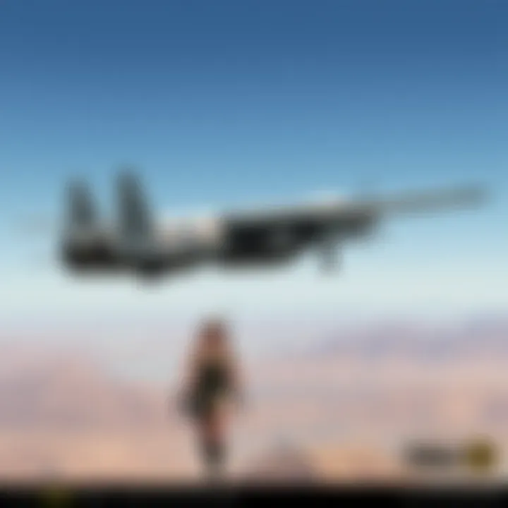 View of Nellis Air Force Base showing advanced aircraft on the runway