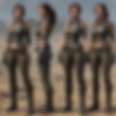 Wasteland Settler Clothing A vibrant view of wasteland settlers' clothing representing survival and adaptability.