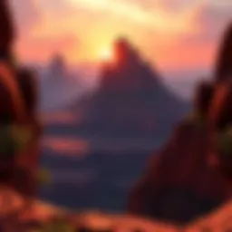 Breathtaking view of the Red Rock Canyon cliffs at sunset