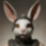 Close-up of white bunny ears worn by a character in Fallout