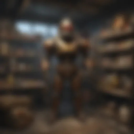 A vibrant display of items in the Atom Shop