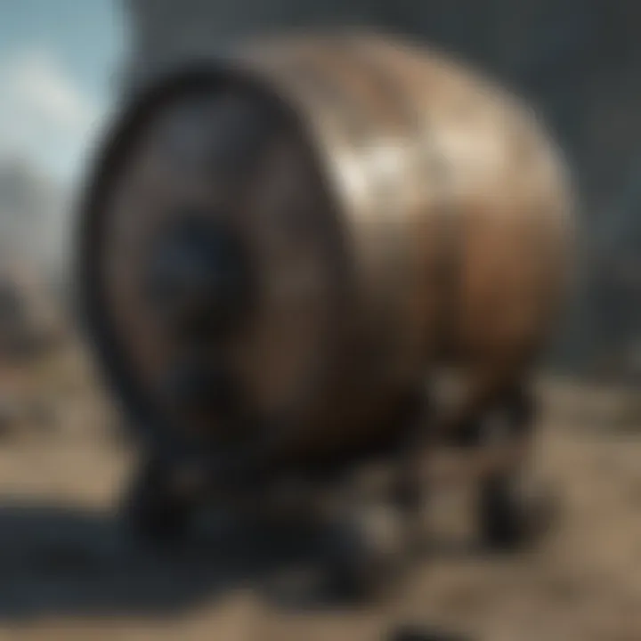 An artistic representation of barrel casters within the rich lore of the Fallout universe.