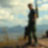 A detailed view of a post-apocalyptic landscape from the Fallout series