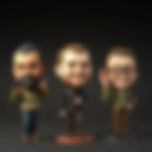 Diverse Collection of Bobbleheads Collection of unique bobbleheads displaying various themes
