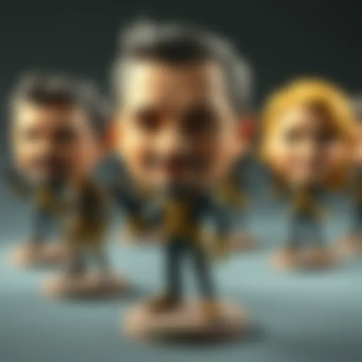 Collector's Display of Bobbleheads Display of collectible bobbleheads with pricing tags