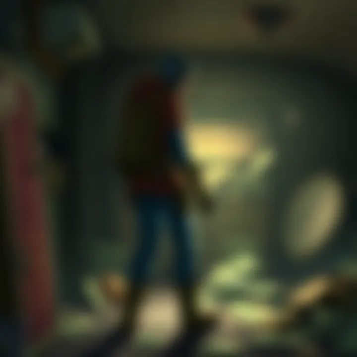 Player Discovering a Stash Player discovering a stash in a post-apocalyptic environment