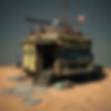 Overview of a Junk Station A detailed view of a junk station surrounded by various materials