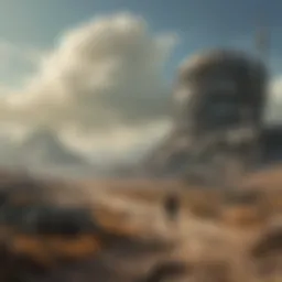 Futuristic landscape reflecting the Fallout universe