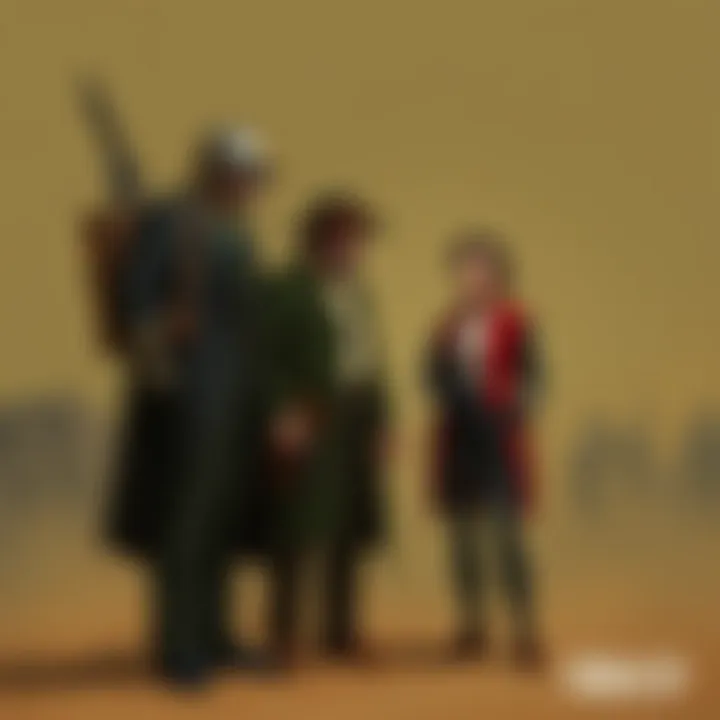 A scene depicting a tense negotiation between factions in the game