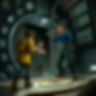 A vast array of vault dwellers interacting with the environment